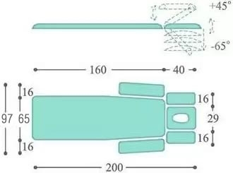 Массажный стол с электроприводом на х-раме standard-x1, ширина 65 см
